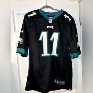 NFL Black and Teal On-Field Jersey.  Carson Wentz.